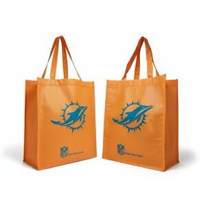 🆕 4x FOCO NFL Miami Dolphins Printed Reusable Grocery Tote Bag